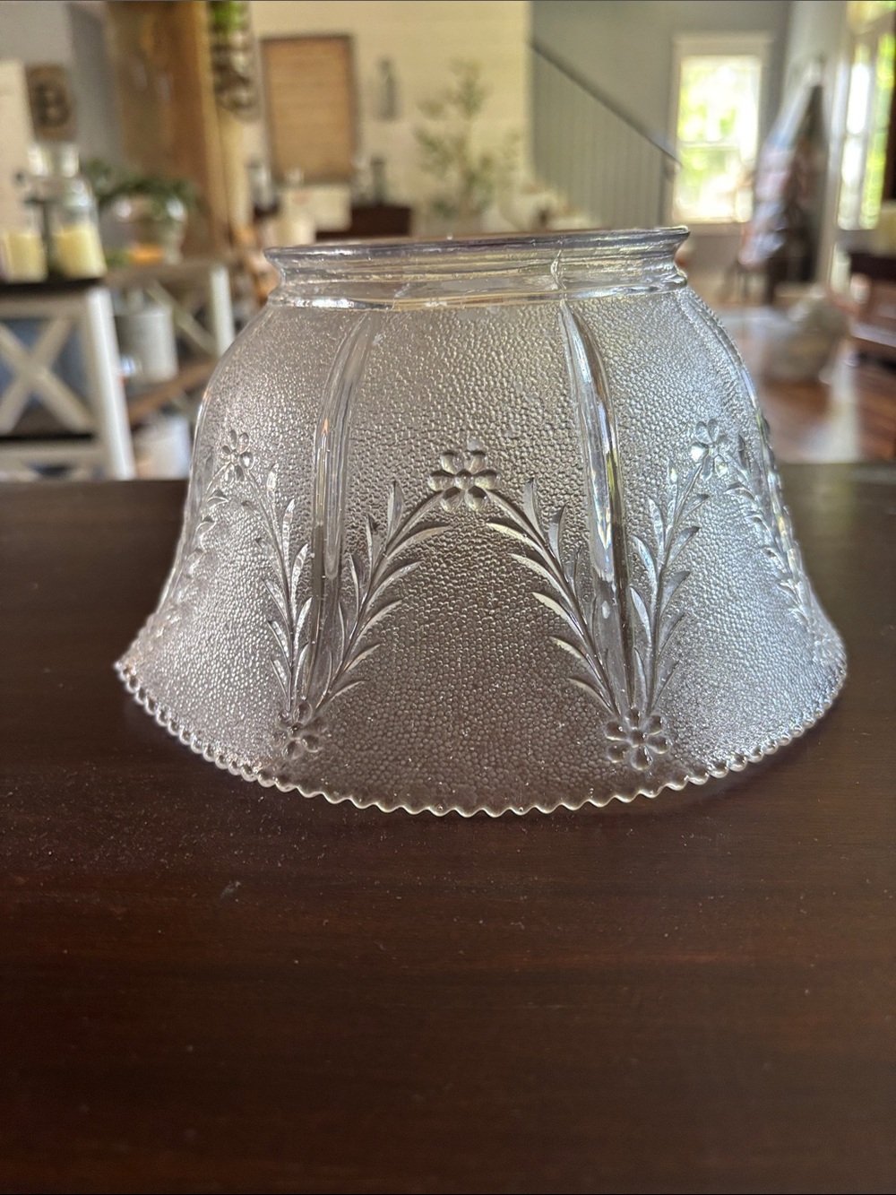 Meyda Tiffany crystal Clear Glass Floral Lamp Shade - Textured Vintage Style